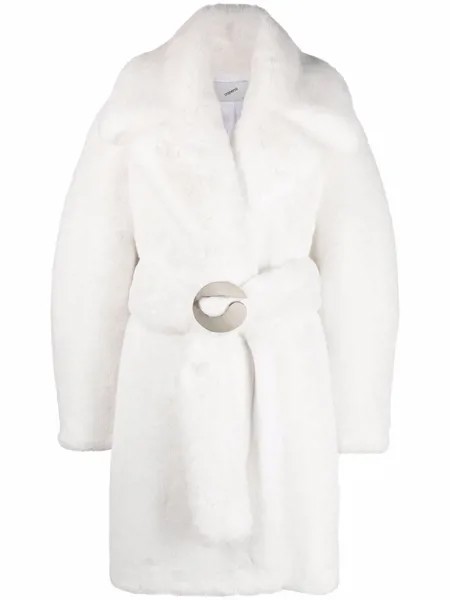 Coperni belted faux-fur coat