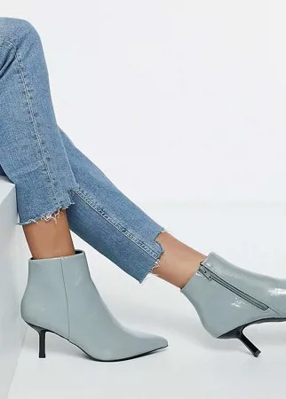 Голубые ботинки на широкую стопу на каблуке с острым носком ASOS DESIGN Wide Fit Reunite-Синий