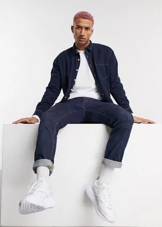 Темно-синяя джинсовая куртка-рубашка ASOS DESIGN-Темно-синий