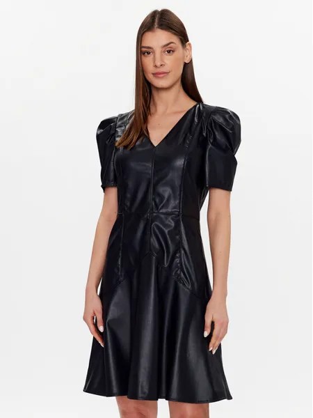 Платье из искусственной кожи, стандартного кроя Dkny, синий
