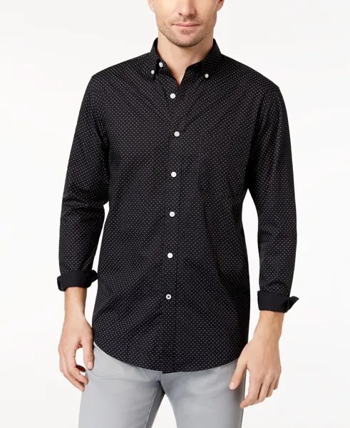 Мужская рубашка из стрейч-хлопка с принтом в мелкий горошек, созданная для macy's Club Room, мульти
