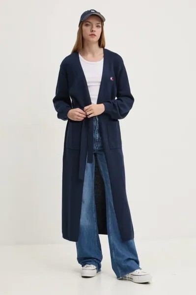 Кардиган из смесовой шерсти Tommy Jeans, темно-синий