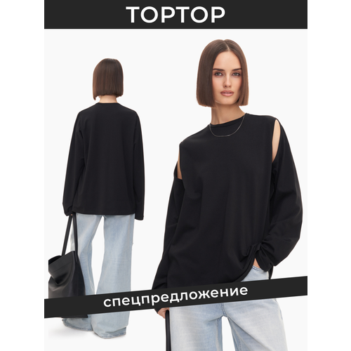 Лонгслив TOPTOP, размер 46, черный