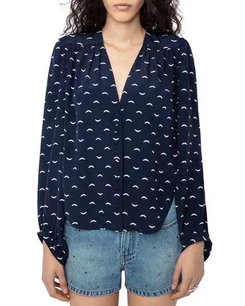 Туринская шелковая блузка Zadig & Voltaire, цвет Blue