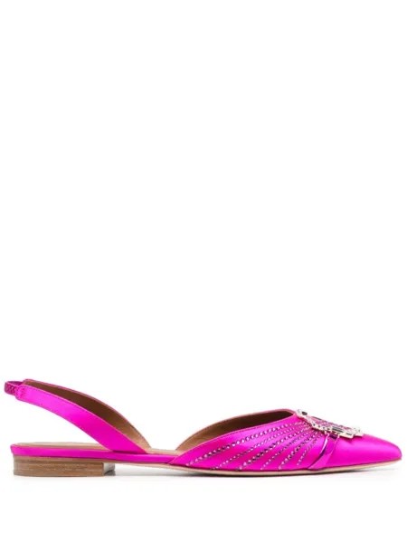 Malone Souliers балетки с кристаллами, розовый