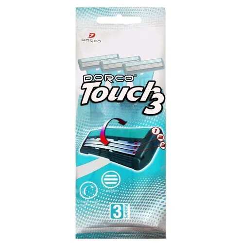 Бритвенный станок Dorco Touch 3 ,светло-голубой, 3 шт.