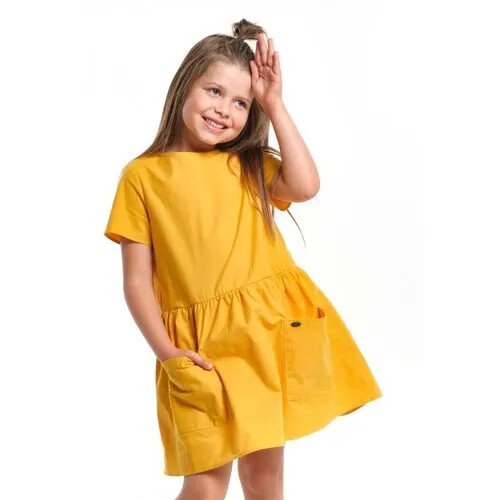 Платье для девочек Mini Maxi, модель 7917, цвет горчичный, размер 104