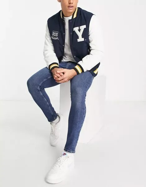 Голубые джинсы скинни New Look