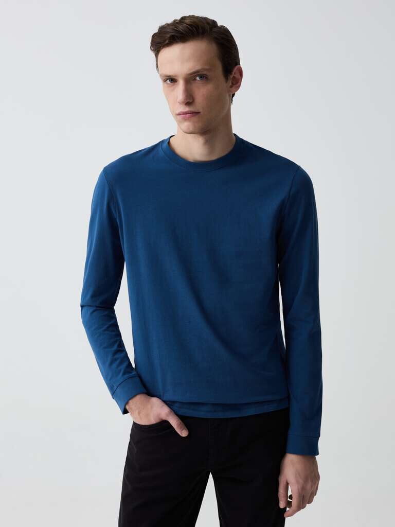 Футболка Maniche Lunghe Scollo Rotondo Ovs, цвет royal blue
