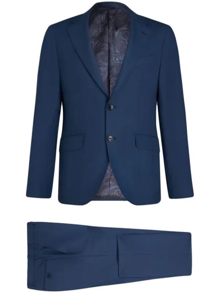 Шерстяной костюм в клетку ETRO, синий