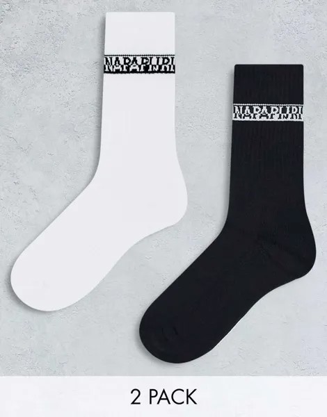 Белые черные носки Napapijri, 2 пары