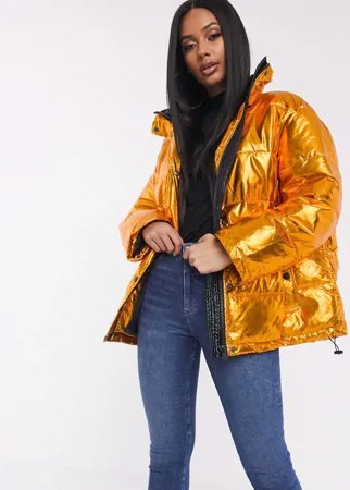 Пуховик медного цвета ASOS DESIGN-Медный