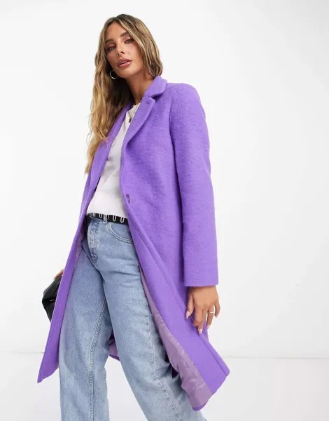 Классическое фиолетовое пальто из смесовой шерсти Helene Berman