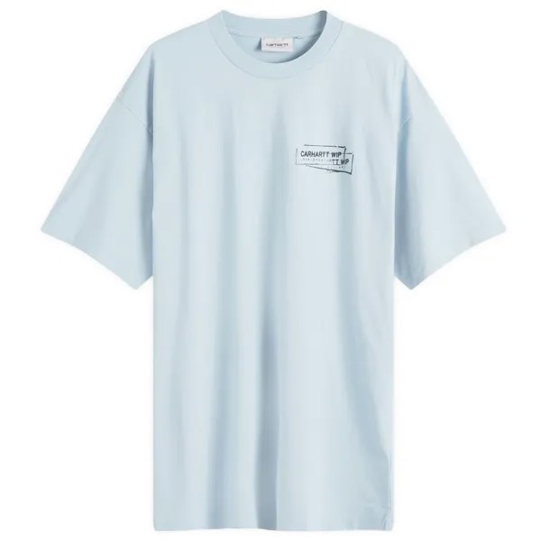 Футболка Carhartt Wip Stamp T-Shirt, цвет Misty Sky & Black