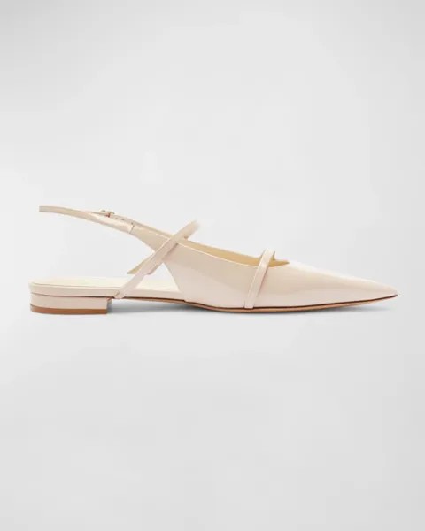 Лакированные балетки с открытой пяткой Tita Alexandre Birman, цвет Semolina