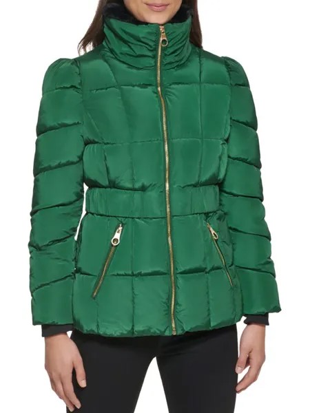 Куртка - Пуховик Стеганая Guess с отделкой из искусственного меха, pine