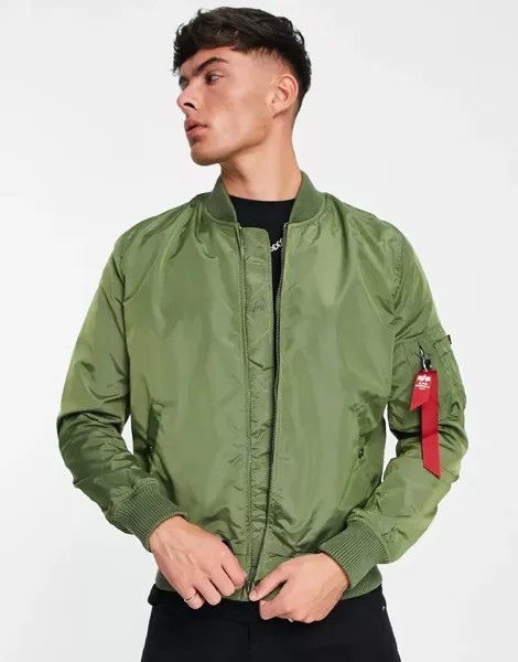 Зелёный бомбер приталенного кроя Alpha Industries MA-1 TT