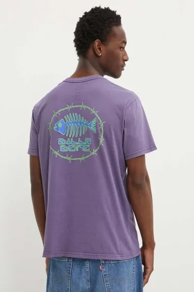 Хлопковая футболка Billabong, фиолетовый