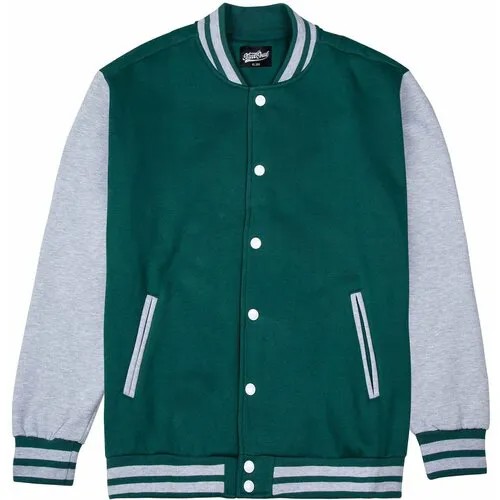 Толстовка Street Soul Бомбер трикотажный / Street Soul / Varsity Classic Jacket V 3, размер M, зеленый