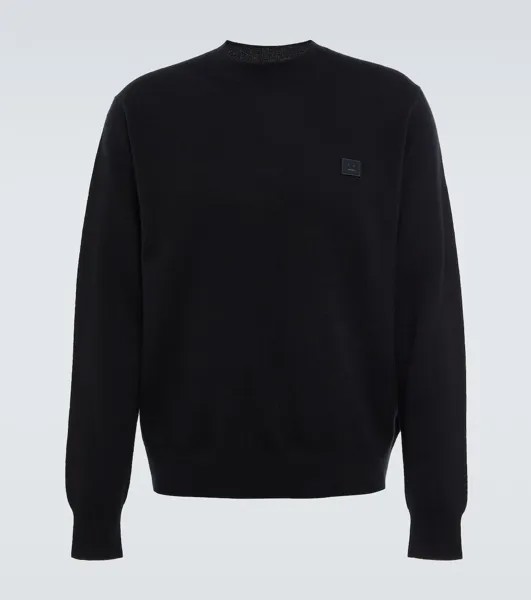 Шерстяной свитер для лица Acne Studios, черный