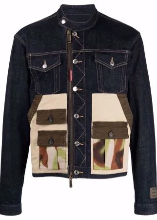 Dsquared2 джинсовая куртка в технике пэчворк