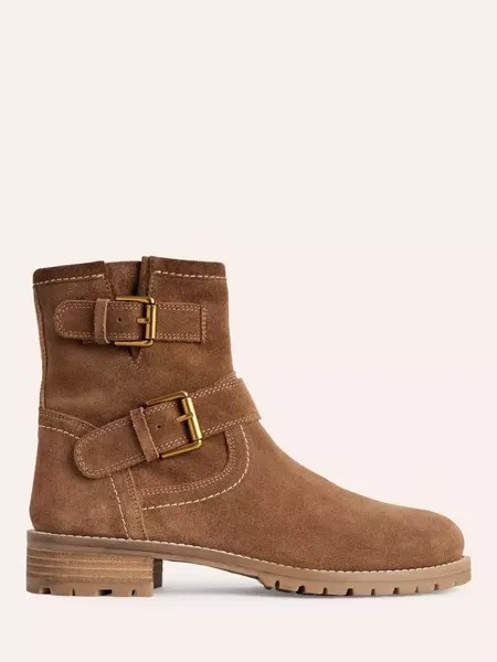 Ботильоны Boden Suede Buckled Biker, цвет tan