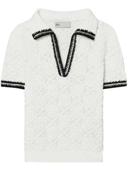 Tory Burch трикотажная рубашка поло, белый