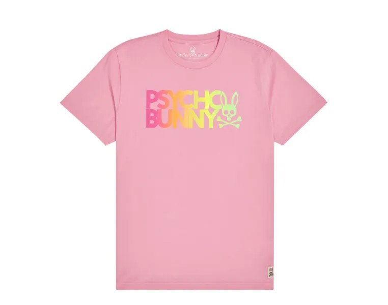 Мужская футболка Psycho Bunny Sheffield из фольги с неоновым фламинго и розовым цветом B6U144N1PC-NFG, розовый