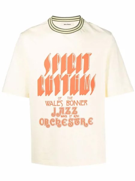 Wales Bonner graphic-print short-sleeved T-shirt