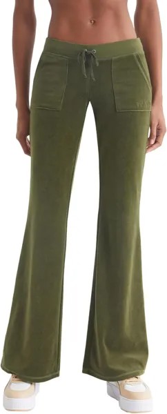 Спортивные брюки Heritage с низкой посадкой Juicy Couture, цвет Supergreens
