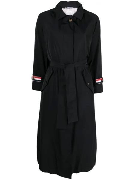Thom Browne однобортное пальто с поясом, черный