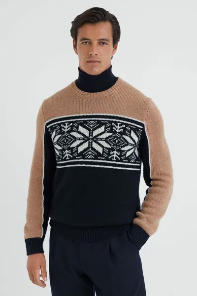 Вязаный джемпер с цветными блоками Nash Fair Isle Reiss, синий