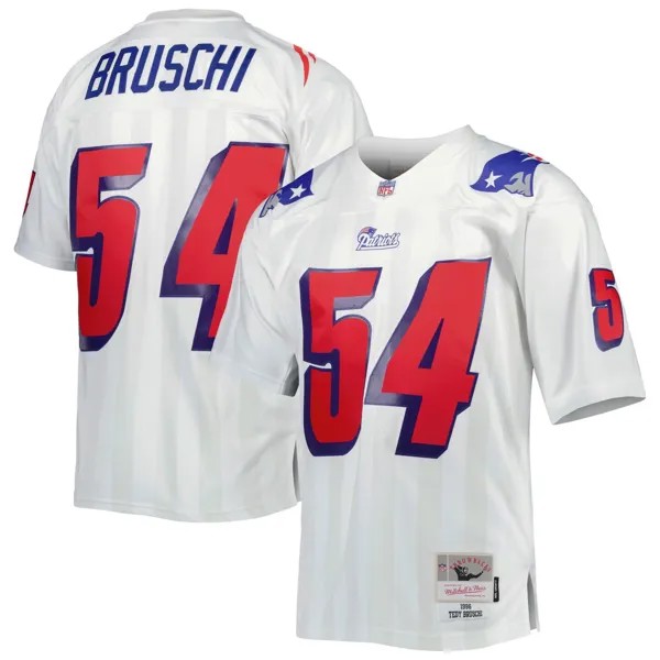 Мужская белая майка Mitchell & Ness Tedy Bruschi New England Patriots 1996 Legacy Replica