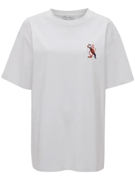 JW Anderson футболка с вышивкой Canary, белый