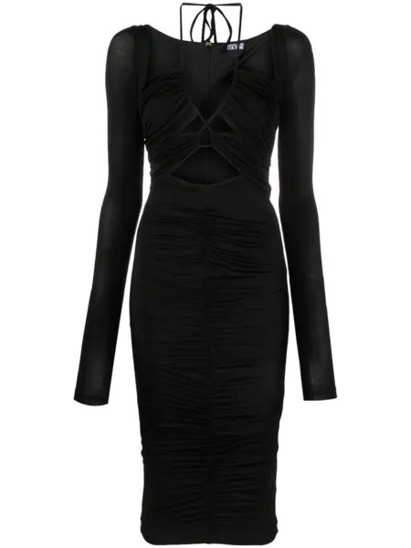 Versace Jeans Couture платье миди с вырезами и шнуровкой, черный