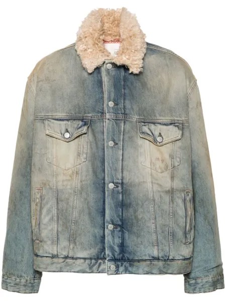 Acne Studios куртка из искусственной овчины с воротником из искусственной овчины, синий