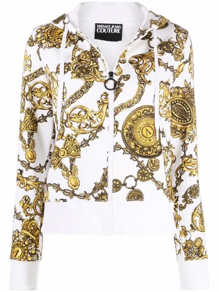 Versace Jeans Couture худи на молнии с узором Baroque
