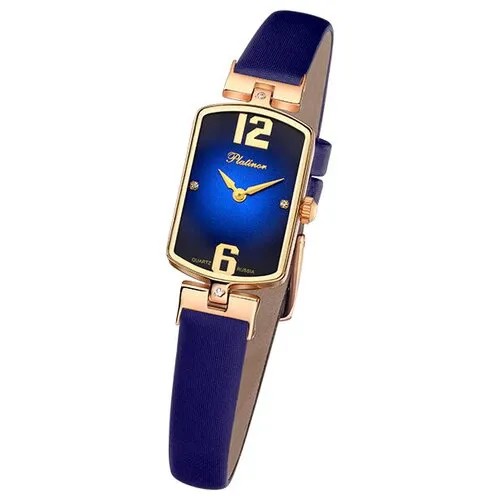 Наручные часы Platinor, золото, фианит, синий