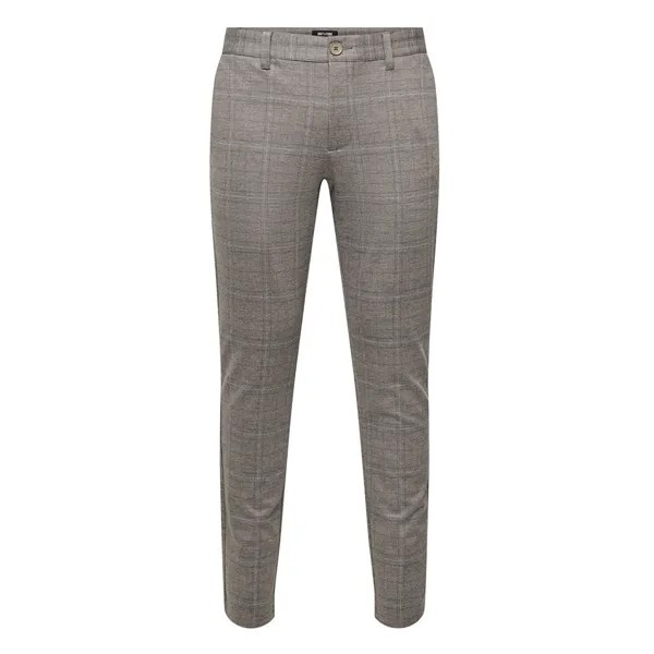 Брюки Only & Sons Mark Tap Check 02092 Chino, серый