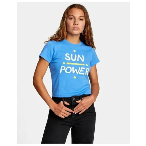 Женская Футболка Rvca Bailey Elder Sun Power, Цвет голубой, Размер M