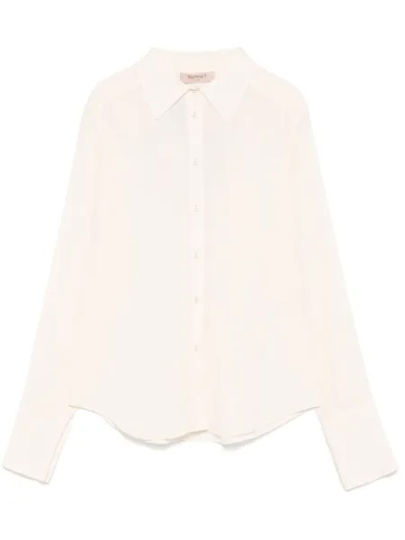 TWINSET рубашка из ткани жоржет, нейтральный цвет