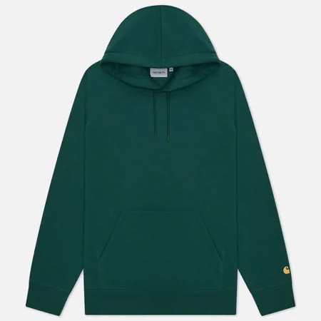 Мужская толстовка Carhartt WIP Chase 13 Oz Hooded, цвет зелёный, размер XS