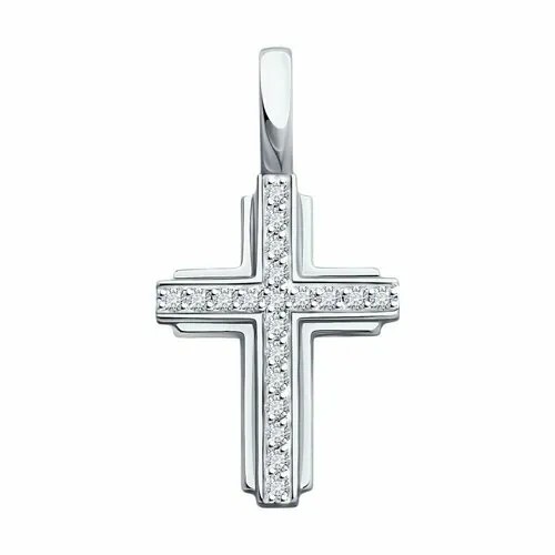 Крестик Diamant, красное золото, 585 проба, бриллиант