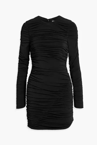 Платье мини Gwen из эластичного джерси со сборками Halston, черный