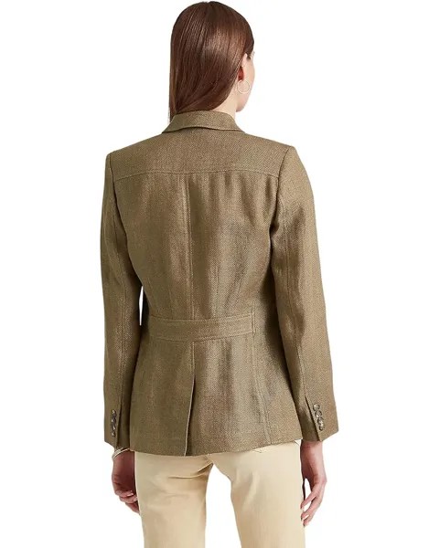 Блейзер LAUREN Ralph Lauren Herringbone Linen Blazer, цвет Olive Fern