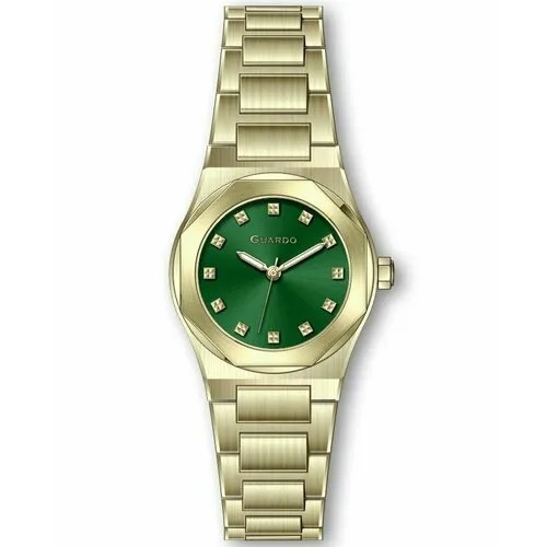 Наручные часы Guardo 12717-4, зеленый, золотой