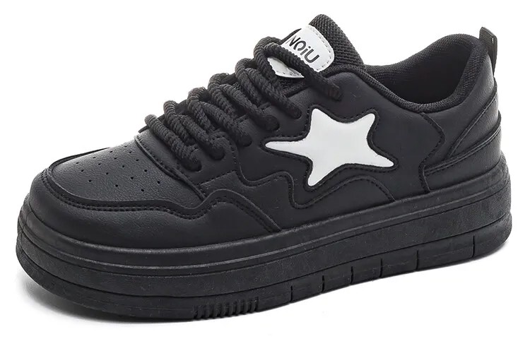 Кроссовки HUANQIU Skateboarding Shoes Women's Low-top Black, черный
