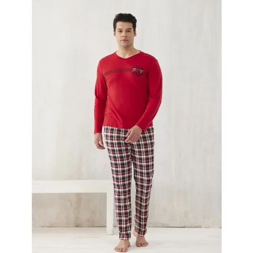 Пижама Relax Mode, лонгслив, брюки, размер 48, мультиколор