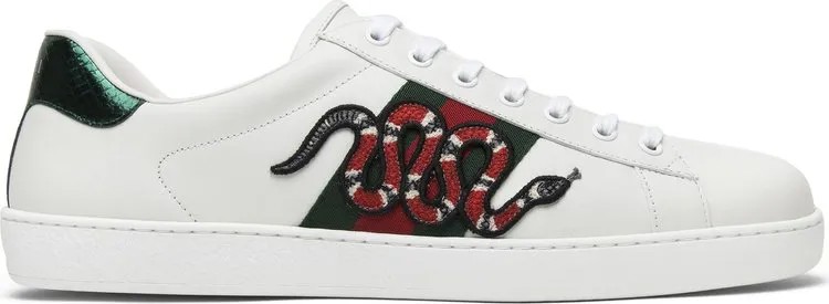 Кроссовки Gucci Ace Embroidered Snake, белый