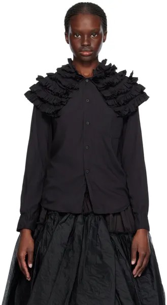 Черная рубашка с рюшами Comme Des Garcons, цвет Black